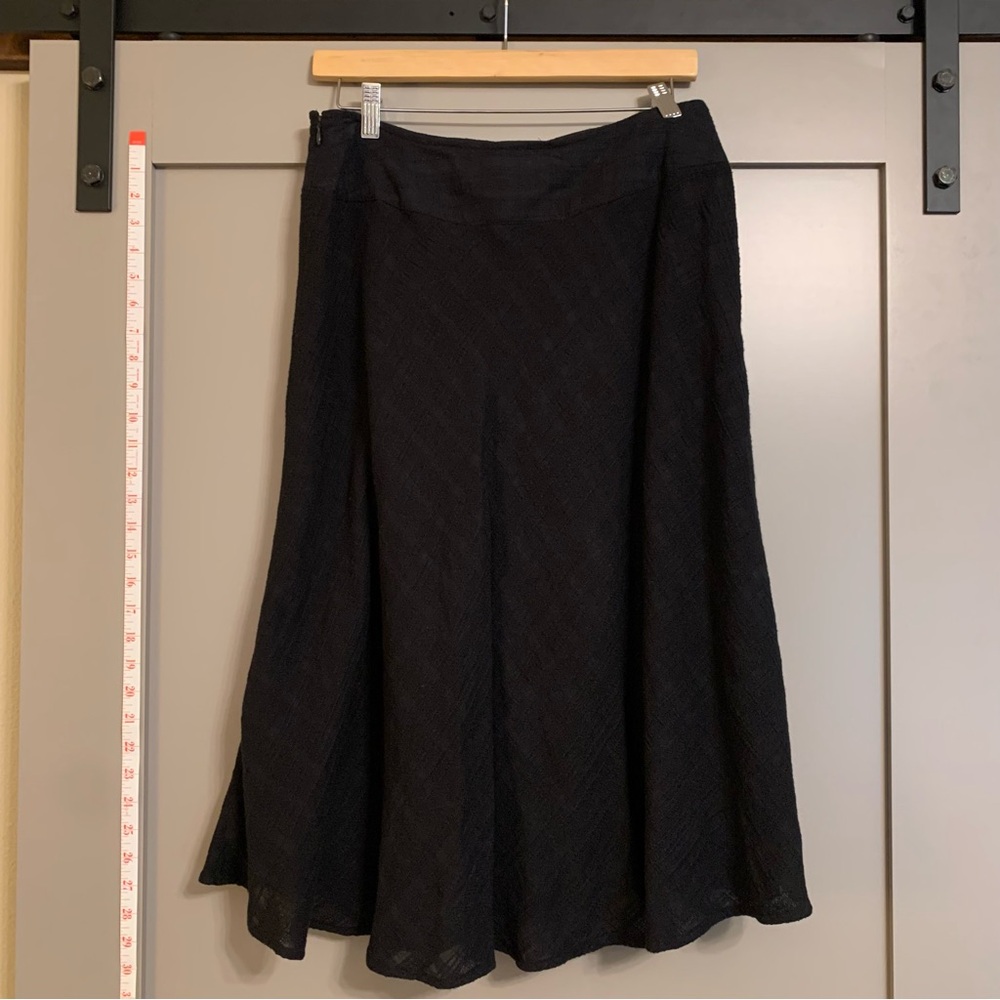 Jones Wear Black Flare Midi Skirt 100% Cotton with Liner and Side Zipper Size 4